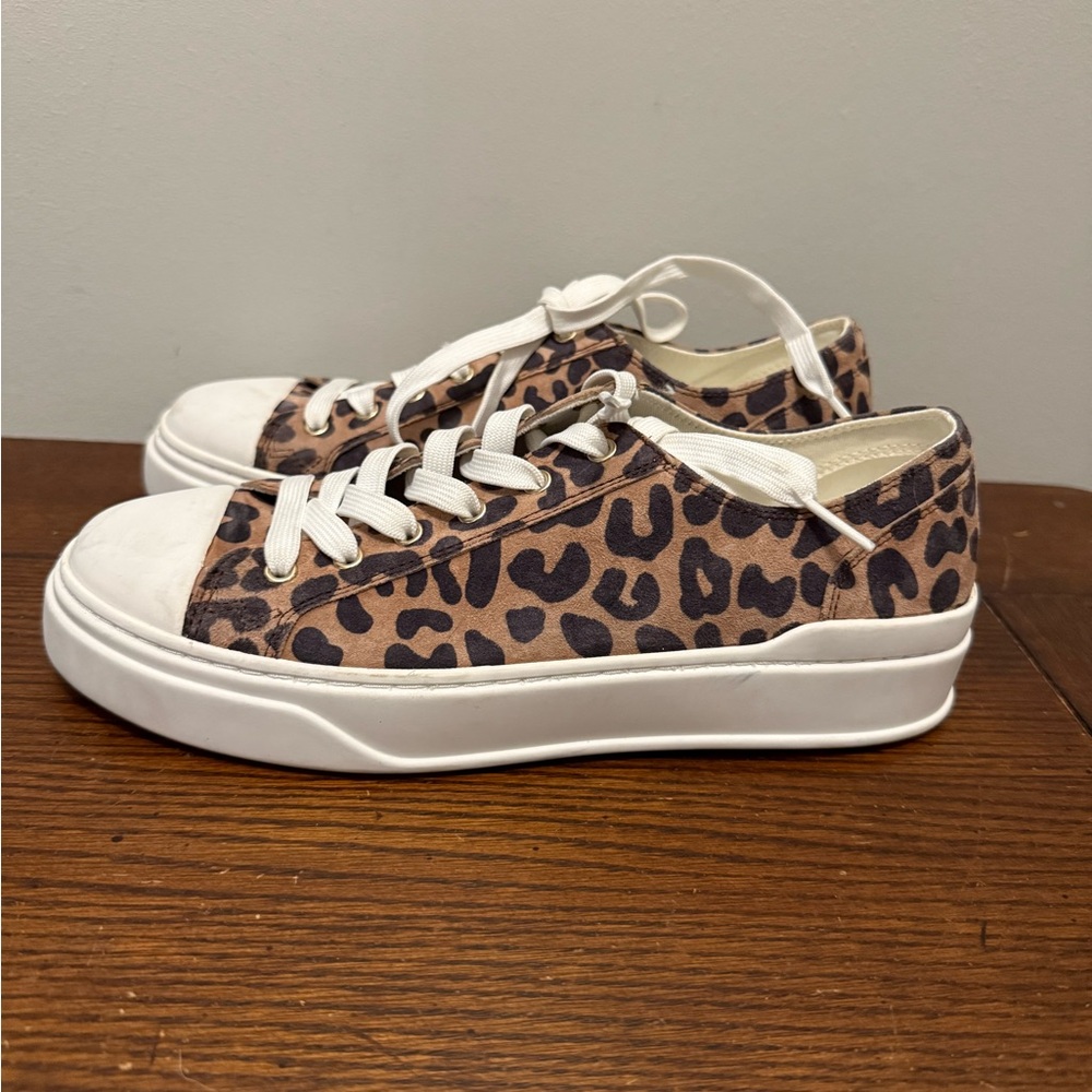 Stuart Weitzman Sammy Leopard Print‎ Platform Sneakers 7